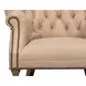 Welsh Cappuccino Leather Upholstered Accent Chair with Nailhead Trim