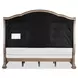 Marisol Fawn and Cream Queen Leather Upholstered Sleigh Bed