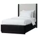 Modena Midnight Blue and Cream Twin Upholstered Panel Bed