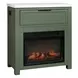 Fireside Consoles Matcha and White Sintered Stone Top Fireside Console with USB Charging