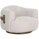 Ezra Dove Cream Upholstered Swivel Arm Chair