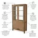 Sun Haven Oak and Walnut 4 Door Curio Cabinet with LED