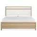 Meadowrise Sandstone Beige and White King Upholstered Panel Bed