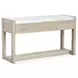 Northcrest Gallery Buff and Antique Silver Rectangular Marble Top Sofa Table