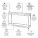 Surfside Weathered White Rectangular Console Table with USB Charging