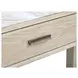 Northcrest Gallery Buff and Antique Silver Rectangular Marble Top Sofa Table