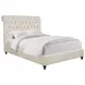 Devon Beige California King Upholstered Panel Bed with Nailhead Trim