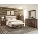 Devon Beige California King Upholstered Panel Bed with Nailhead Trim