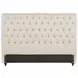Devon Beige Upholstered California King Panel Headboard with Nailhead Trim