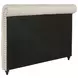 Devon Beige Upholstered California King Panel Headboard with Nailhead Trim