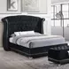 Barzini Black Upholstered Queen Platform Bed