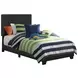 Dorian Black Upholstered Twin Panel Bed