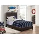 Dorian Brown Upholstered Twin Panel Bed