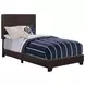 Dorian Brown Upholstered Twin Panel Bed