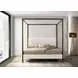 Monroe Vanilla And Black Upholstered King Canopy Bed