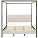 Monroe Vanilla And Black Upholstered King Canopy Bed