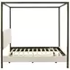 Monroe Vanilla And Black Upholstered King Canopy Bed