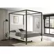 Monroe Vanilla And Black Upholstered Queen Canopy Bed