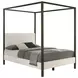 Monroe Vanilla And Black Upholstered Queen Canopy Bed