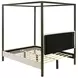 Monroe Vanilla And Black Upholstered Queen Canopy Bed