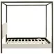 Monroe Vanilla And Black Upholstered Queen Canopy Bed