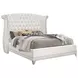 Barzini White King Upholstered Platform Bed