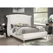 Barzini White California King Upholstered Panel Bed with Nailhead Trim