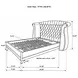 Barzini White California King Upholstered Panel Bed with Nailhead Trim