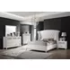 Barzini White Queen Upholstered Platform Bed