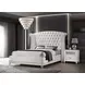 Barzini White Queen Upholstered Platform Bed