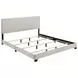 Dorian Cream and Black California King Upholstered Panel Bed