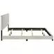 Dorian Cream and Black California King Upholstered Panel Bed