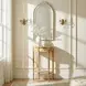 Wendell Light Burl Demilune Console Table
