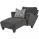 Wowza Dusk Gray 63" Chaise with Pillow