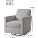 Amos Dusk Gray and White Upholstered Swivel Glider Accent Chair