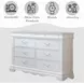 Estrella White 8 Drawer Dresser