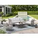 Alexa Outdoor Seating White Outdoor Square Stone Top Side Table