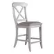 Ocean Isle Antique White and Weathered Pine Upholstered 5 Piece Extendable Gathering Dining Set