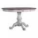 Ocean Isle Antique White and Weathered Pine Upholstered 5 Piece Extendable Pedestal Base Dining Set