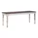 Ocean Isle Antique White and Weathered Pine Upholstered 6 Piece Extendable Rectangular Dining Set