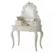 Edalene Pearl White 3 Drawer Vanity Desk with Mirror
