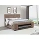 Senna Brown King Upholstered Panel Bed with Audio Flame Visualizer