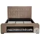 Senna Brown King Upholstered Panel Bed with Audio Flame Visualizer