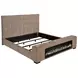 Senna Brown California King Upholstered Platform Bed with Audio Flame Visualizer