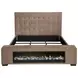 Senna Brown California King Upholstered Platform Bed with Audio Flame Visualizer
