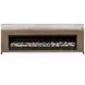Senna Brown California King Upholstered Platform Bed with Audio Flame Visualizer