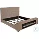 Senna Brown Queen Upholstered Panel Bed with Audio Flame Visualizer