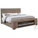 Senna Brown Queen Upholstered Panel Bed with Audio Flame Visualizer