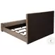 Senna Brown Queen Upholstered Panel Bed with Audio Flame Visualizer