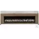 Senna Brown Queen Upholstered Panel Bed with Audio Flame Visualizer